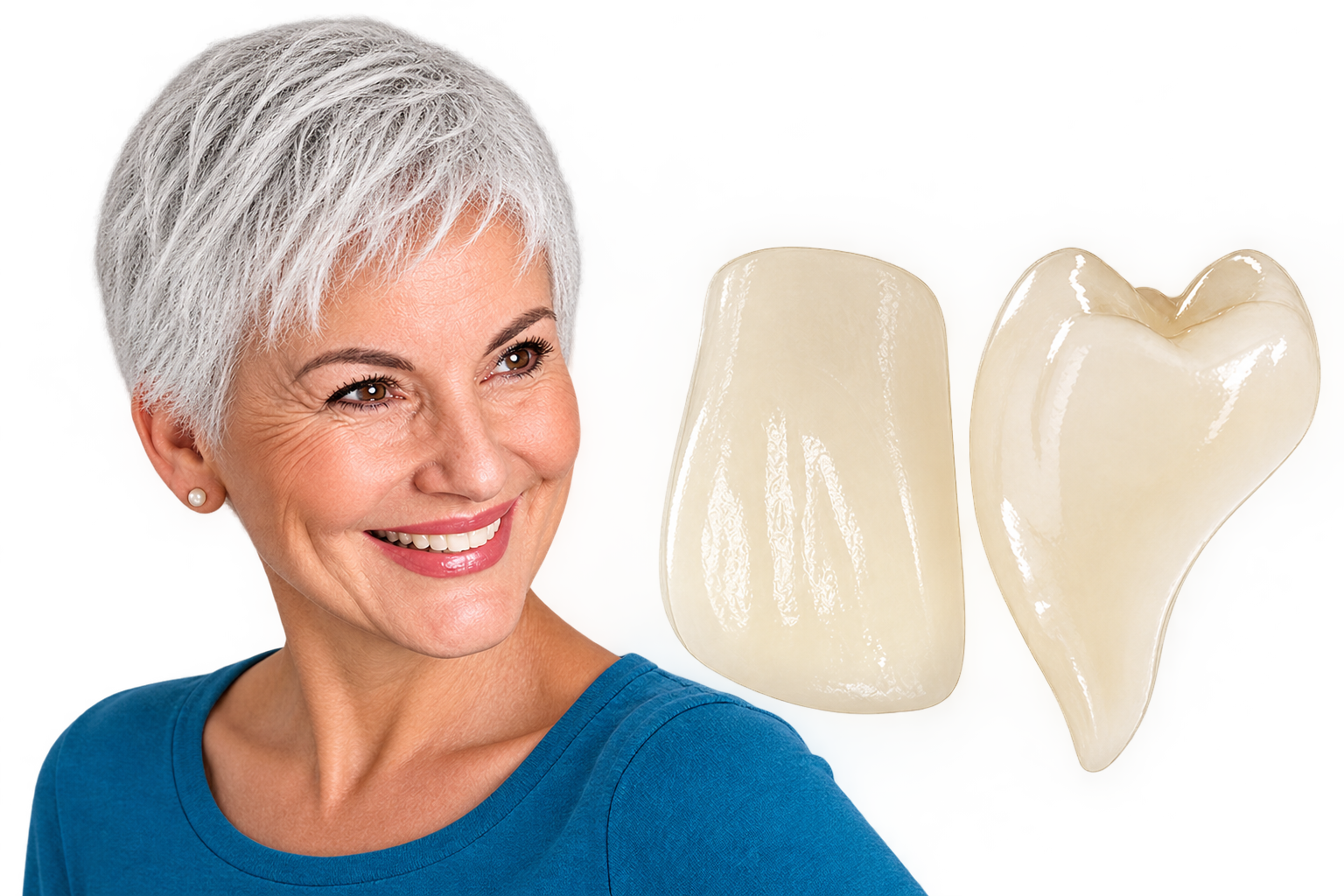 Smiling Woman and Porcelain Veneers